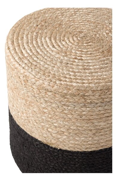 Poggiapiedi nero e colore naturale Juta Gold Black – Hanse Home