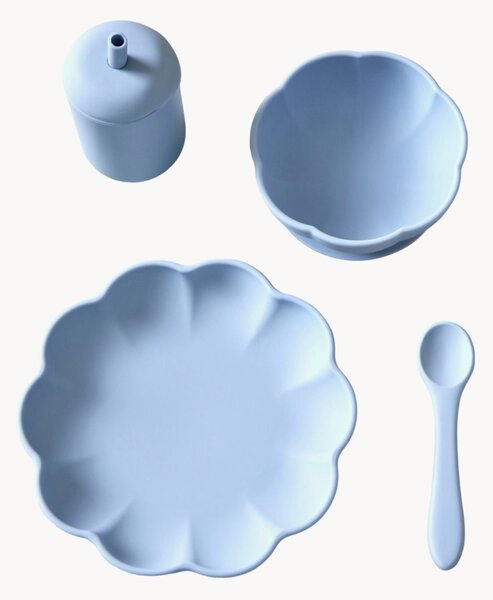 Set da pranzo per bambini in silicone Little Poppy, set da 4