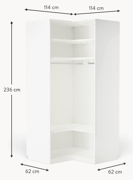 Armadio angolare componibile Leon, larg. 115 cm