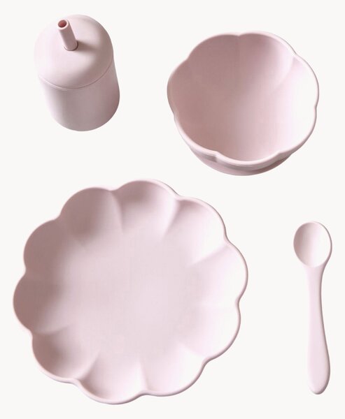 Set da pranzo per bambini in silicone Little Poppy, set da 4