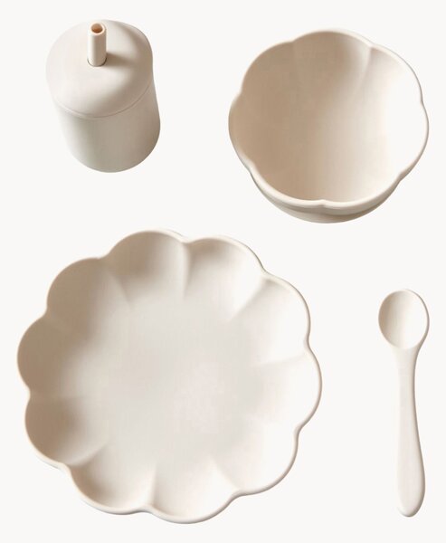 Set da pranzo per bambini in silicone Little Poppy, set da 4