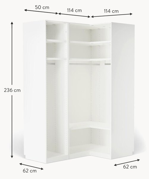 Armadio angolare componibile Leon, larg. 165 cm, diverse varianti