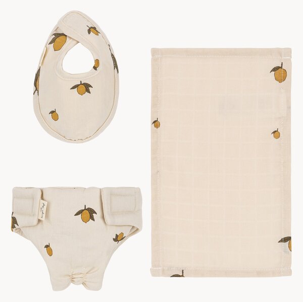 Set fasciatoio per bambole con borsa Lemon 4 pz