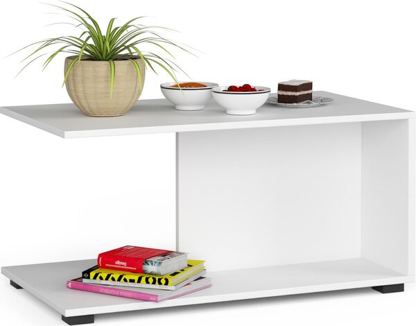 Tavolino da caffè MARGO BIANCO Design Elegante e Pratico 90 cm 45 cm 50 cm