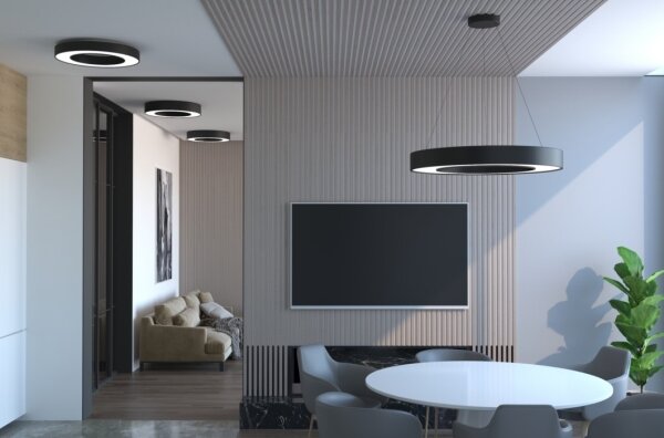 Immax NEO 07209L-Luce LED dimmerabile PASTEL LED/53W/230V 60cm nero Tuya+RC
