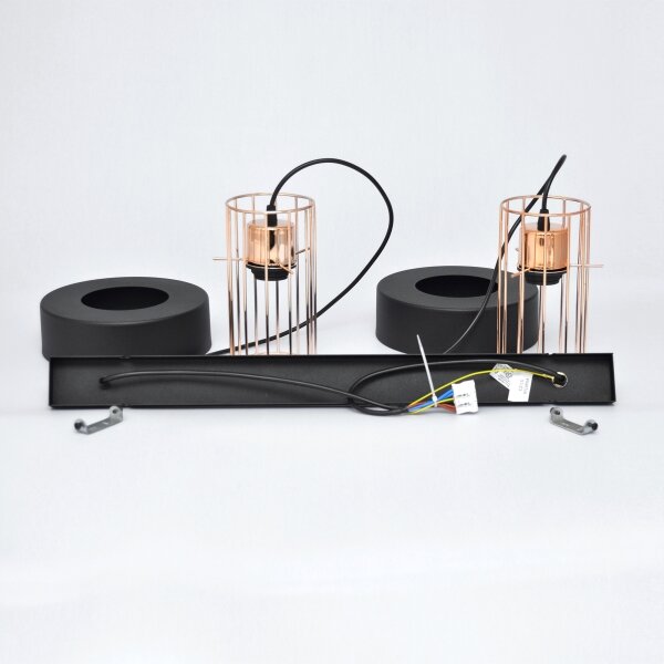 Lampadario LED a sospensione con filo VOLTA 2xE27/15W/230V nero/oro