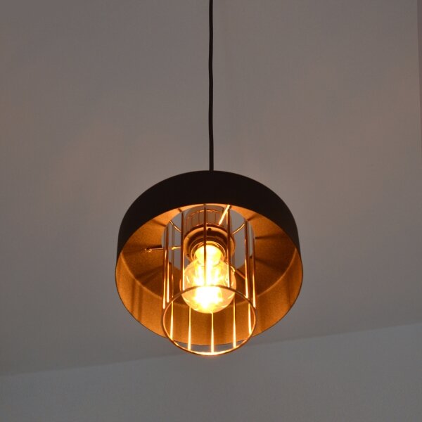 Lampadario LED a sospensione con filo VOLTA 2xE27/15W/230V nero/oro