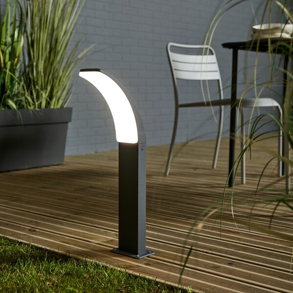 Lampioncino da giardino Lakko H 56 cm, Modulo LED, in alluminio, antracite, 1500LM MAX12W IP44 4000K INSPIRE