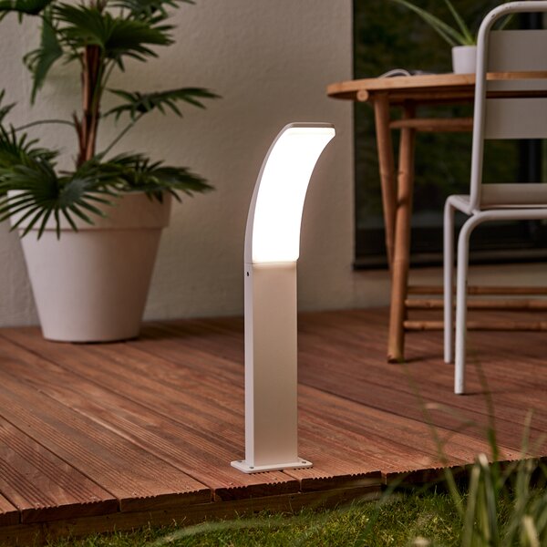 Lampioncino da giardino Lakko H 56 cm, Modulo LED, in alluminio, bianco,  1500LM MAX12W IP44 4000K INSPIRE