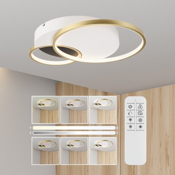 Plafoniera dimmerabile BENITO LED/31W/230V 3000-6500K bianco/oro