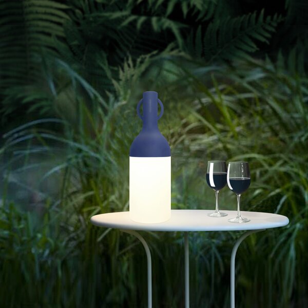 Lampada da tavolo LED portatile Elo uso interno ed esterno blu bianco