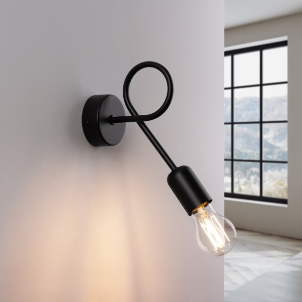 Sollux SL.1433 - Applique LOOP 1xE27/15W/230V nero