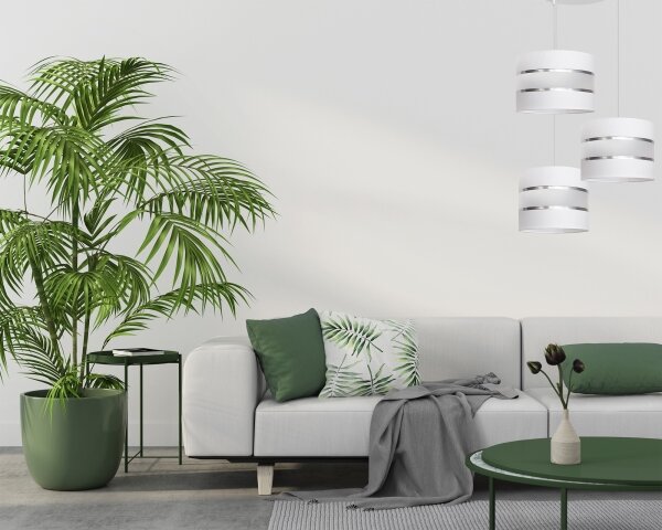 Lampadario su filo HELEN 3xE27/15W/230V bianco