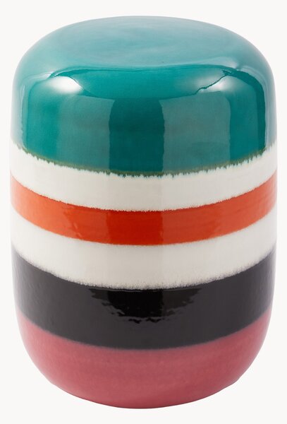 Tavolino rotondo fatto a mano Striped Pill