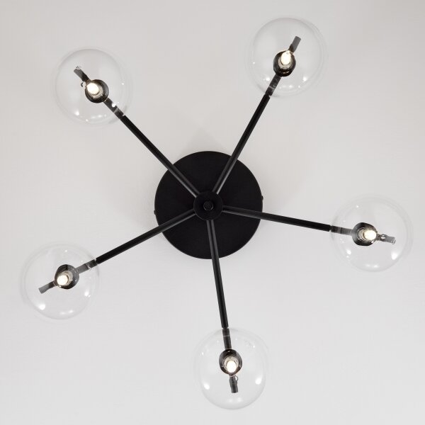 Jupiter 2046 - Lampadario a plafone PRATO 5xG9/10W/230V nero/limpido