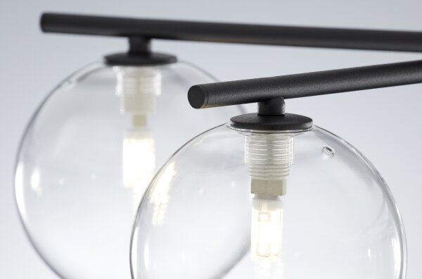Jupiter 2046 - Lampadario a plafone PRATO 5xG9/10W/230V nero/limpido
