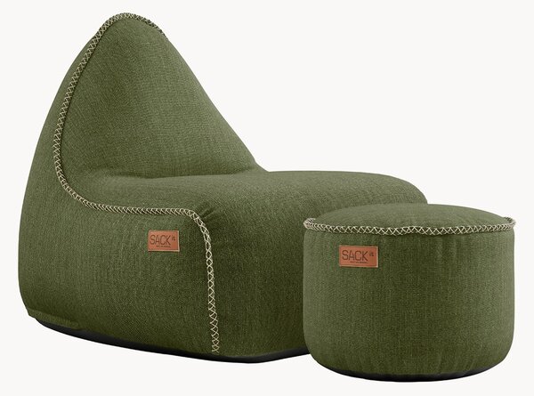 Pouf sacco da giardino con poggiapiedi Cobana