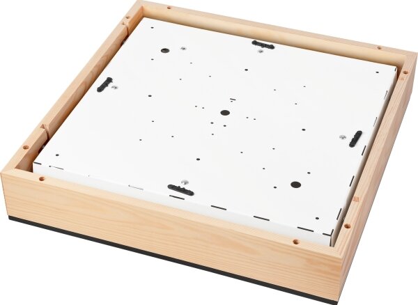 Plafoniera NATURAL SQUARE 4xE27/15W/230V 48x48 cm pino/nero