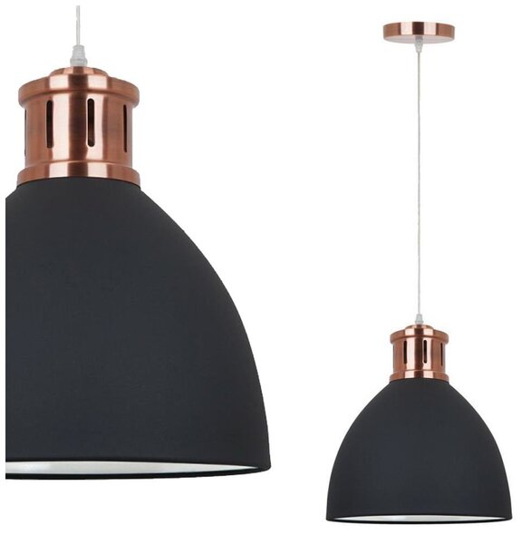Italux Lola, lampada a sospensione industriale nera MD-HN8100-BK+RC