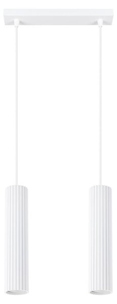 Lampada a sospensione KARBON 2 bianco 2xGU10 10W alluminio 90x6.5x30cm Sollux Lighting