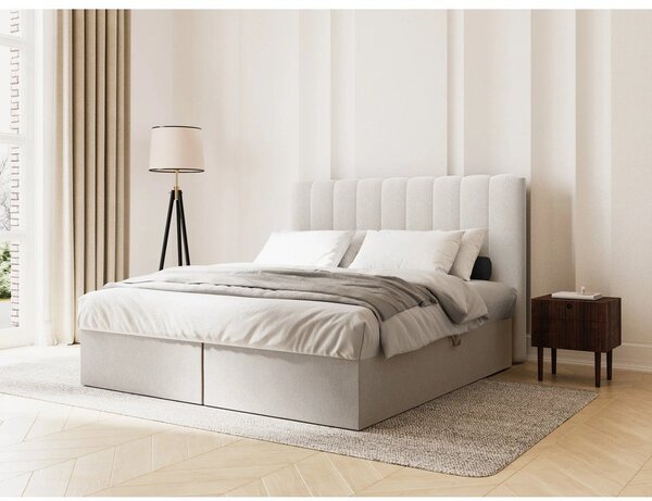 Letto boxspring azzurro con contenitore 160x200 cm Gina - Milo Casa