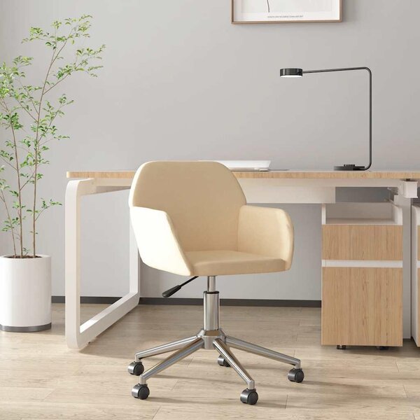 VidaXL Sedia da ufficio girevole in tessuto crema