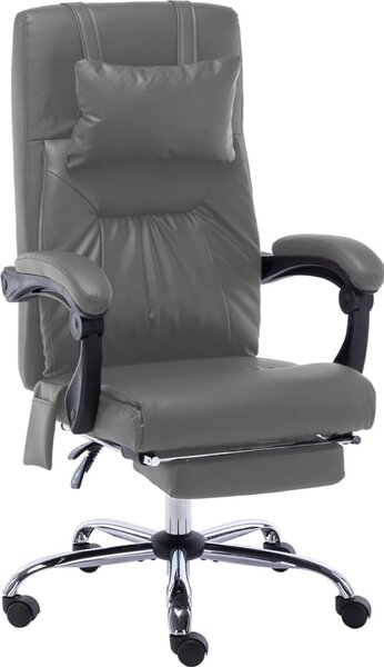 VidaXL Sedia da ufficio massaggiante in Pelle finta antracite