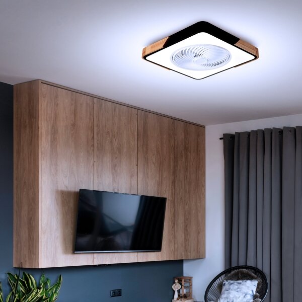 Brilagi-LED Lampada dimmerabile con ventilatore LED 30W 230V 3000-6500K nero/rov