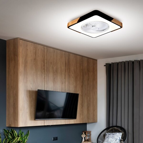 Brilagi-LED Lampada dimmerabile con ventilatore LED 30W 230V 3000-6500K nero/rov