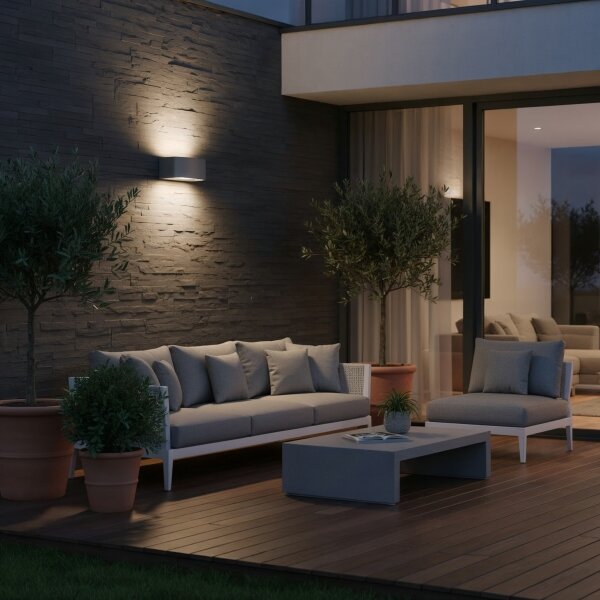 Ideal Lux - Applique da esterno ANDROMEDA 1xE27/60W/230V IP55 antracite
