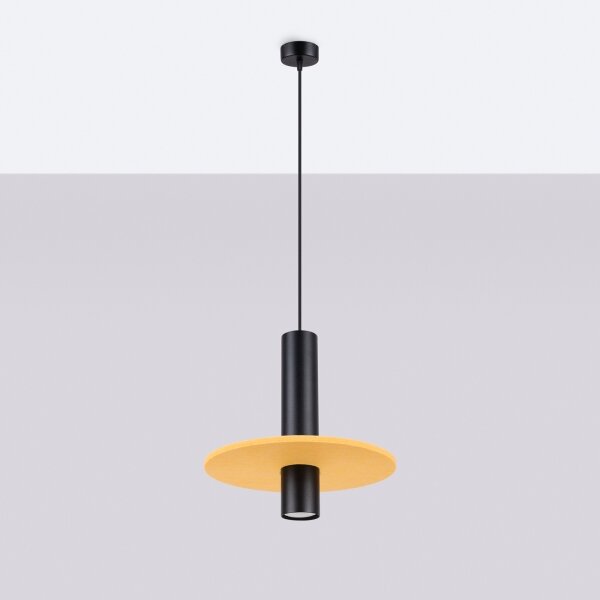 Sollux SL.1883 - Lampada a sospensione su cavo PELTA 1xGU10/10W/230V nero/giallo