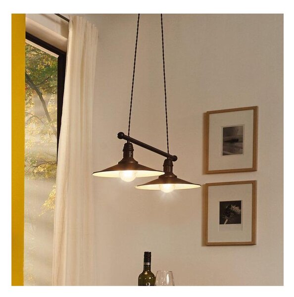 Eglo 49457 - Lampadario a sospensione con cavo STOCKBURY 2xE27/60W/230V