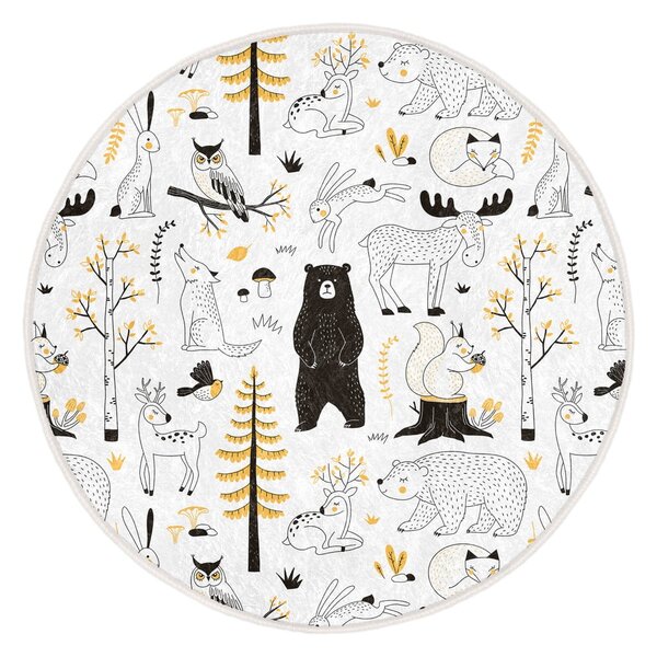 Tappeto per bambini giallo e bianco ø 80 cm Comfort - Mila Home