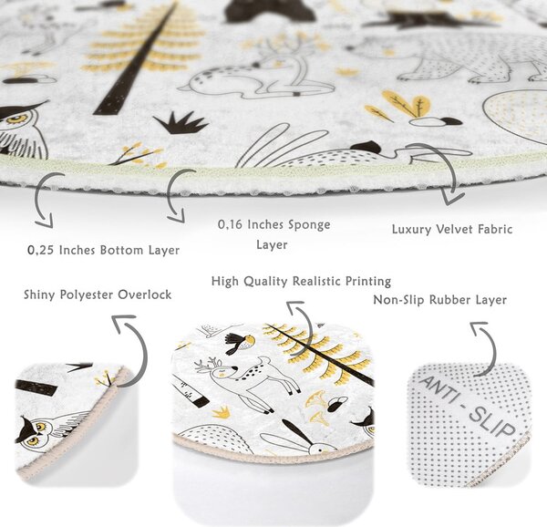 Tappeto per bambini giallo e bianco ø 80 cm Comfort - Mila Home