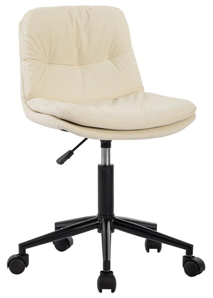 SevenComfort sedia da ufficio senza braccioli Sedia girevole a 360° Altezza regolabile con rotelle Sedia da trucco per studio, camera da letto Sedia da scrivania Bianco