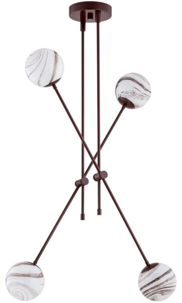 Argon 1842 - Lampadario a sospensione con supporto rigido ABSOS 4xE14/7W/230V alabastro marrone