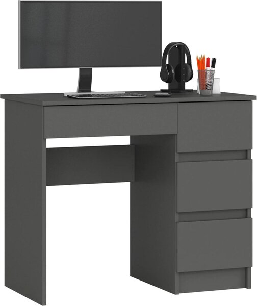 Scrivania compatta BIURKO A-7 CLP in grigio grafite con 4 cassetti per giovani e studenti