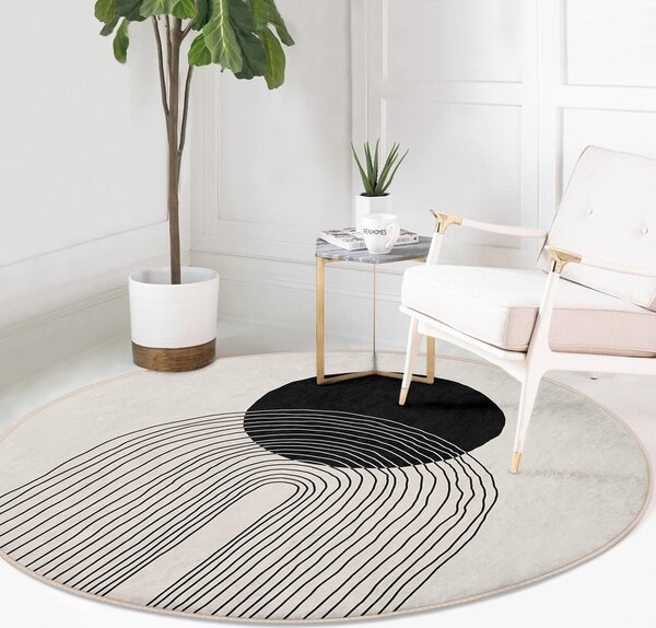 Tappeto rotondo color crema lavabile ø 80 cm Comfort – Mila Home