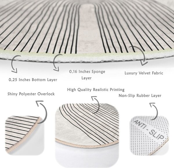 Tappeto rotondo color crema lavabile ø 80 cm Comfort – Mila Home