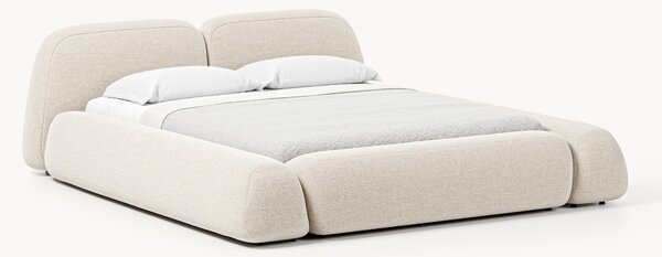 Letto imbottito in bouclé Wolke