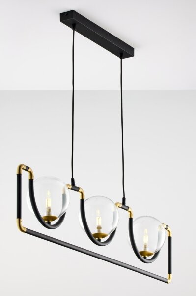 Jupiter 1990 - Lampadario a sospensione con filo HANZA 3xG9/10W/230V nero/oro