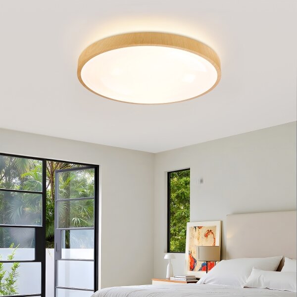 Brilagi-LED Lampada dimmerabile GLASS POOL DOUBLE LED/60W/230V 50 cm, finitura effetto legno + telecomando