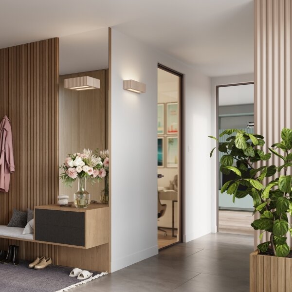 Sollux SL.1887 - Applique RIGATA 1xE27/15W/230V ceramica/taupe