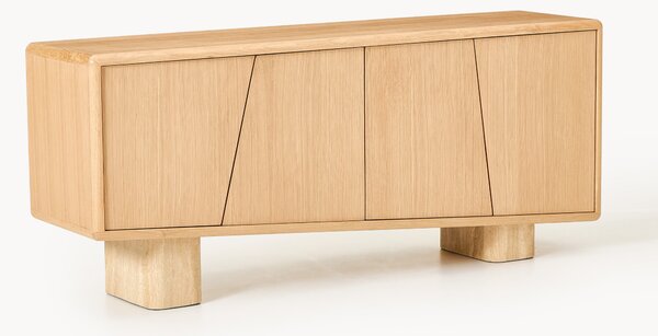 Credenza in legno con gambe in travertino Tundra