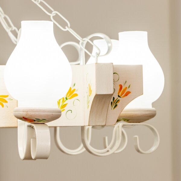 Brilagi - Lampadario a catena QUEEN 8xE14/40W/230V faggio/crema