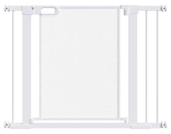 PawHut Cancellino per Cani Estensibile a Pressione con Chiusura Automatica per Spazi da 75-103cm, Bianco|Aosom