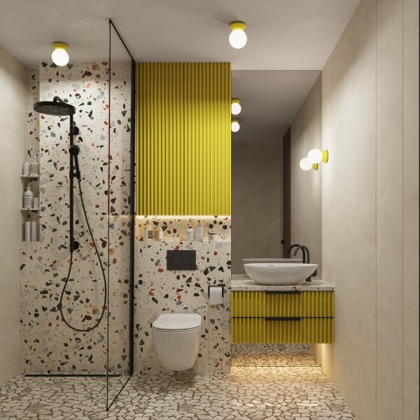 Sollux SL.1892 - Applique da bagno ZORI 1xG9/8W/230V IP44 gialla