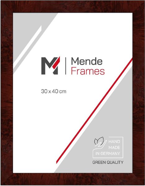 Cornice in legno MendeFrames H14D con decorazione a radici scura, dimensioni 50x65 cm, vetro antiriflesso