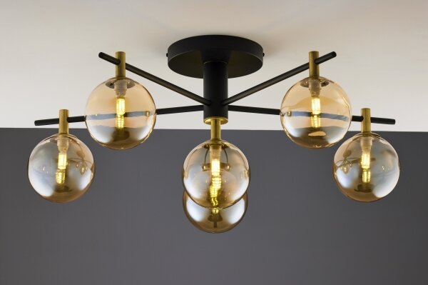Jupiter 2033 - Lampadario a plafone FIGARO 6xG9/10W/230V nero/oro/beige