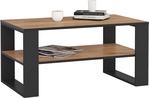 Tavolino da caffè Alex in rovere craft con gambe nere design elegante e funzionale per case moderne